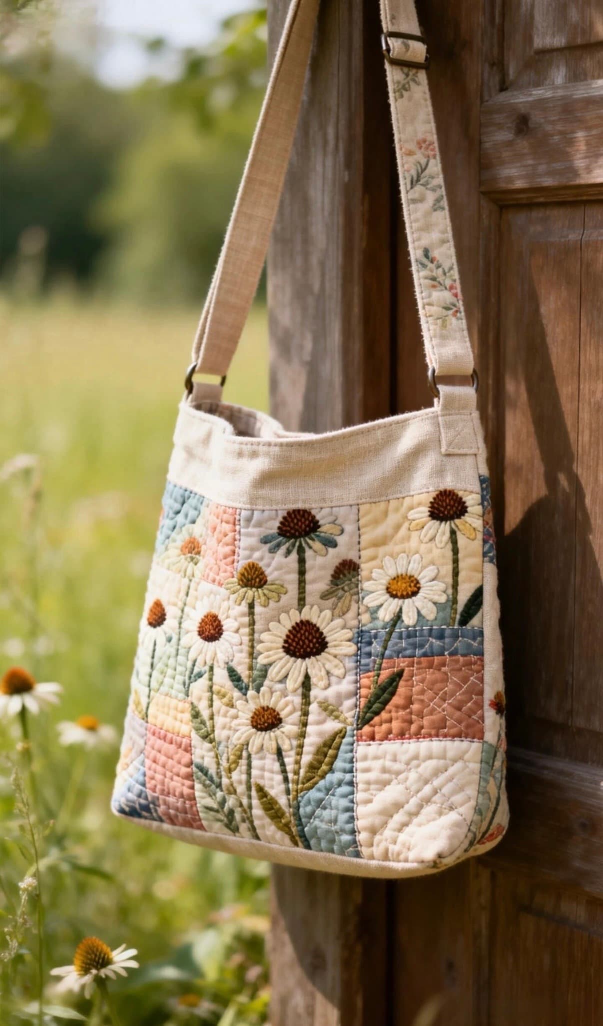 Daisy Patchwork Shoulder Bag