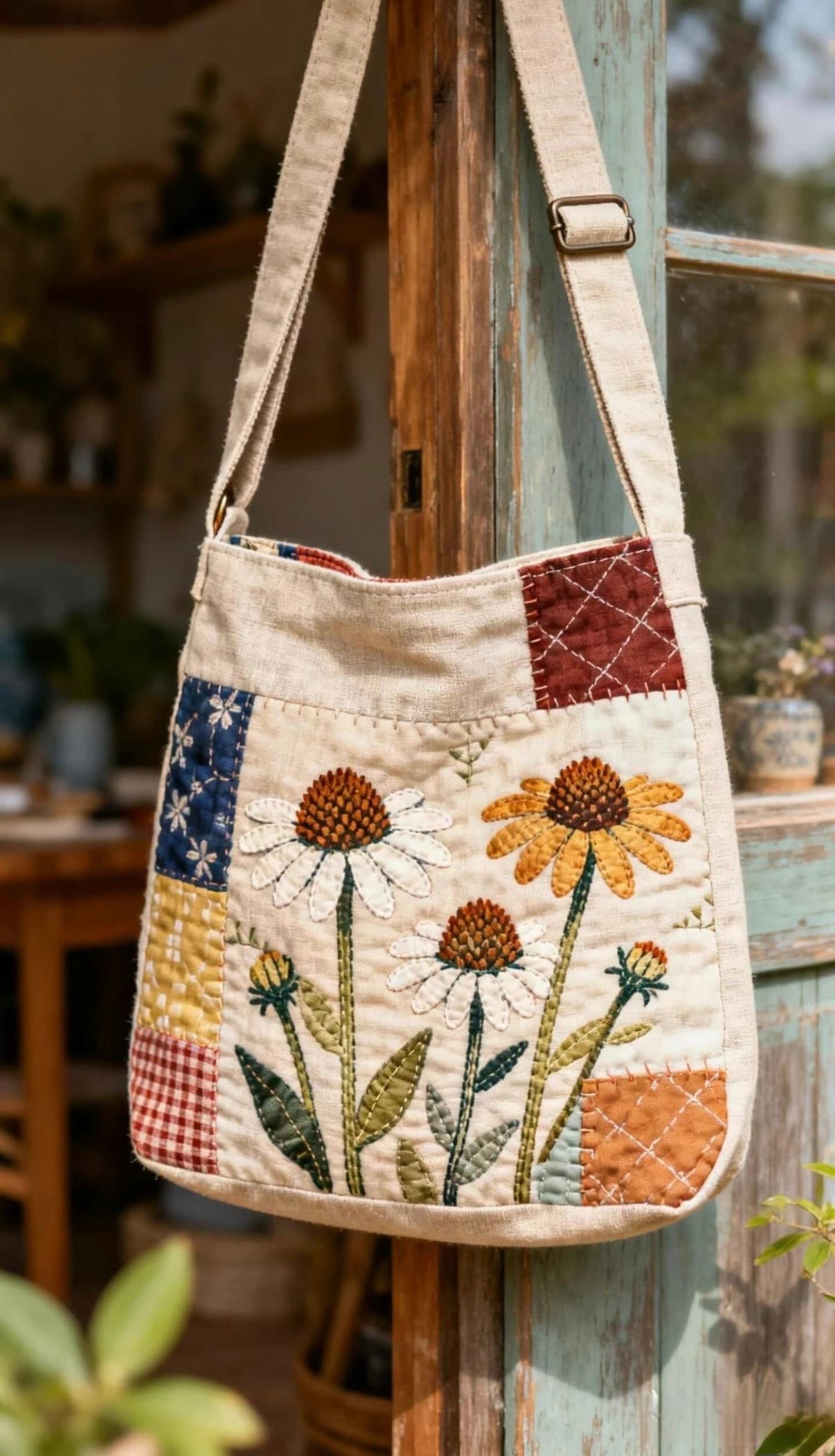 Wildflower Patchwork Shoulder Bag